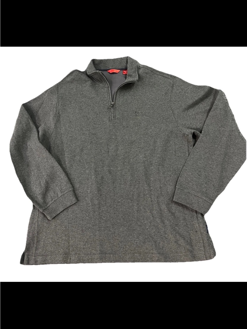 Izod Men’s Quarter Zip Gray Pullover XL 100% Cotton Coastal Vibes Golf Preppy